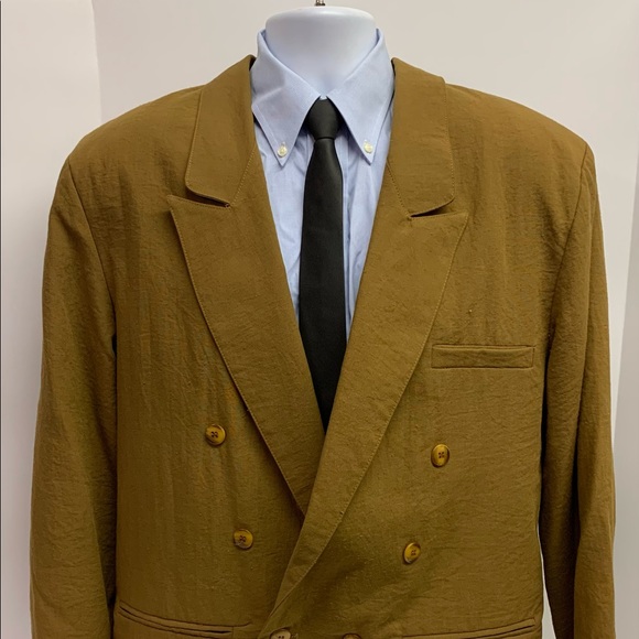 Vintage 80’s Touch USA Brown Double Breast Sport Coat Size Large - Picture 2 of 7